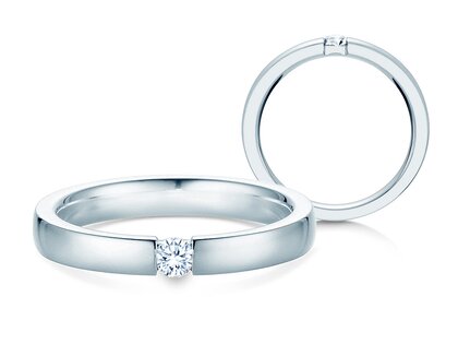 Anello di Fidanzamento Infinity in platino 950/- con diamante 0,15ct D/IF