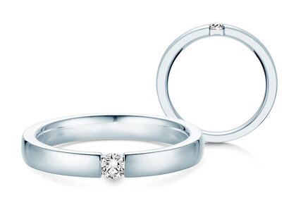Anello di Fidanzamento Infinity in argento 925/- con diamante 0,10ct G/SI