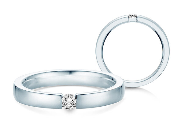 Anello di Fidanzamento Infinity in argento 925/- con diamante 0,10ct G/SI