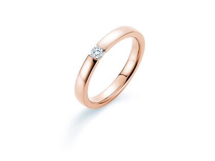 Anello di Fidanzamento Infinity in 18K oro rosa con diamante 0,10ct H/SI