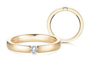 Anello di Fidanzamento Infinity in 14K oro giallo con diamante 0,10ct G/SI