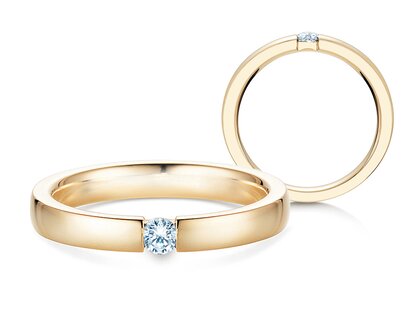 Anello di Fidanzamento Infinity in 14K oro giallo con diamante 0,15ct H/SI