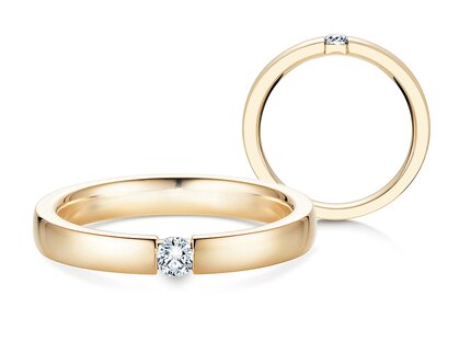 Anello di Fidanzamento Infinity in 14K oro giallo con diamante 0,15ct G/SI