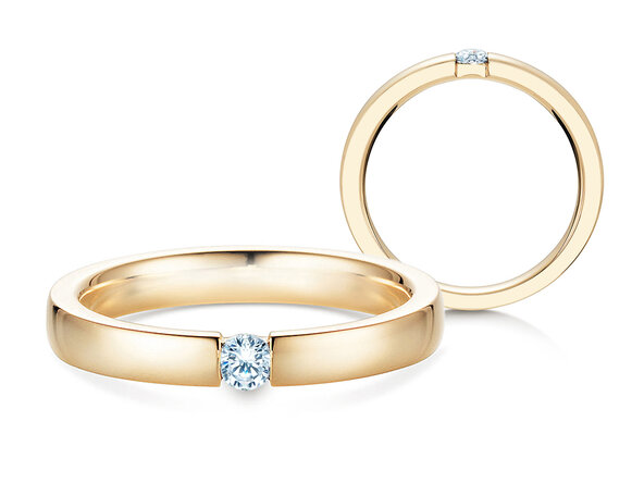 Anello di Fidanzamento Infinity in 14K oro giallo con diamante 0,15ct H/SI