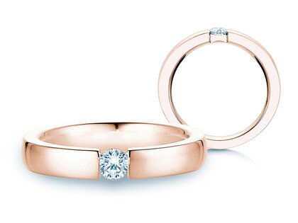 Anello di Fidanzamento Infinity in 14K oro rosa con diamante 0,20ct H/SI