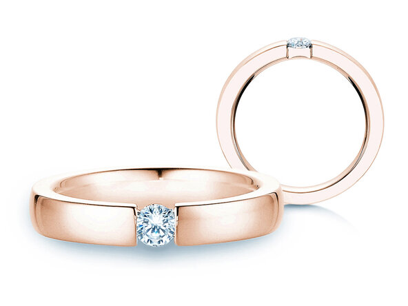 Anello di Fidanzamento Infinity in 14K oro rosa con diamante 0,20ct H/SI