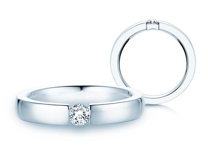 Anello di Fidanzamento Infinity in 14K oro bianco con diamante 0,20ct G/SI