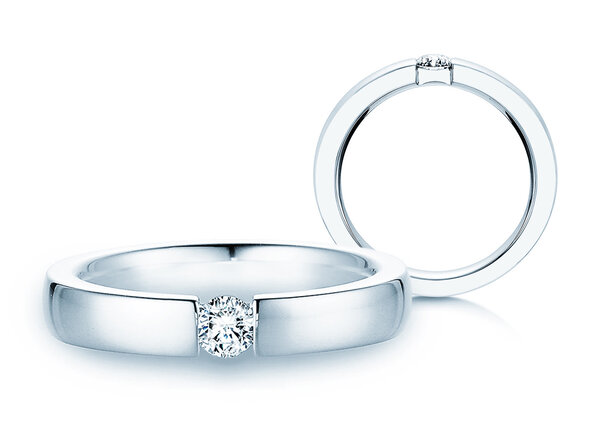 Anello di Fidanzamento Infinity in 14K oro bianco con diamante 0,20ct G/SI