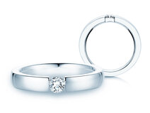 Anello di Fidanzamento Infinity in 9K oro bianco con diamante 0,25ct G/SI