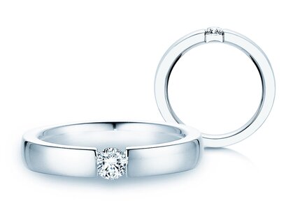 Anello di Fidanzamento Infinity in 14K oro bianco con diamante 0,25ct G/SI