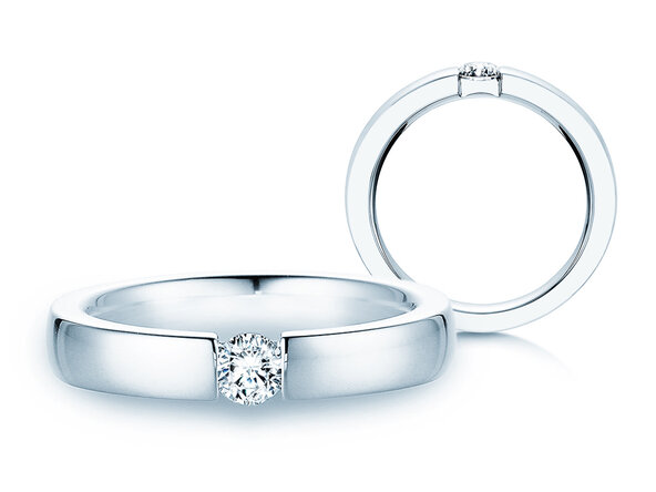 Anello di Fidanzamento Infinity in 14K oro bianco con diamante 0,25ct G/SI