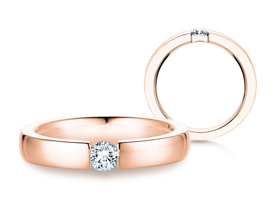 Anello di Fidanzamento Infinity in 9K oro bianco con diamante 0,50ct H/SI