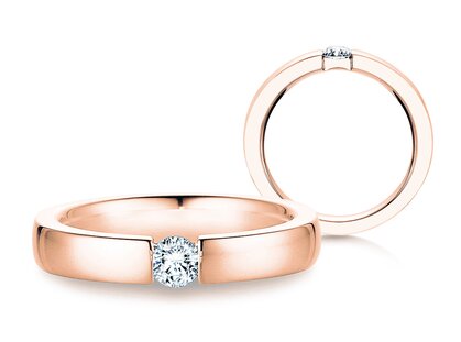Anello di Fidanzamento Infinity in 14K oro rosa con diamante 0,03ct H/SI