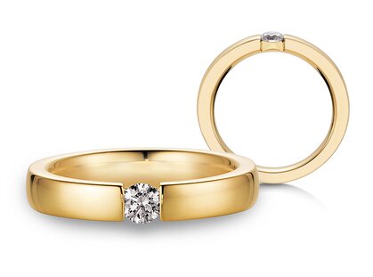 Anello di Fidanzamento Infinity in 14K oro giallo con diamante 0,25ct G/SI