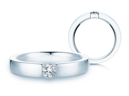 Anello di Fidanzamento Infinity in platino 950/- con diamante 0,30ct G/IF