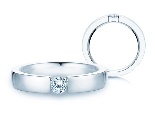 Anello di Fidanzamento Infinity in 18K oro bianco con diamante 0,30ct H/SI