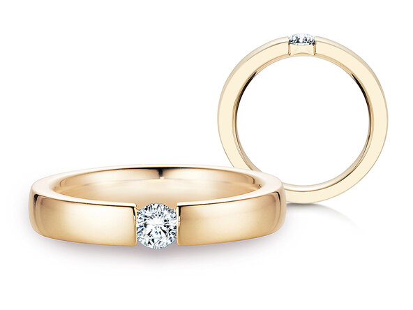 Anello di Fidanzamento Infinity in 18K oro giallo con diamante 0,40ct H/SI