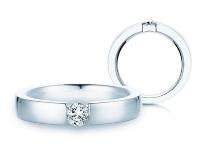 Anello di Fidanzamento Infinity in 18K oro bianco con diamante 0,40ct H/SI