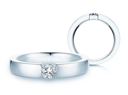 Anello di Fidanzamento Infinity in 9K oro bianco con diamante 0,40ct G/SI