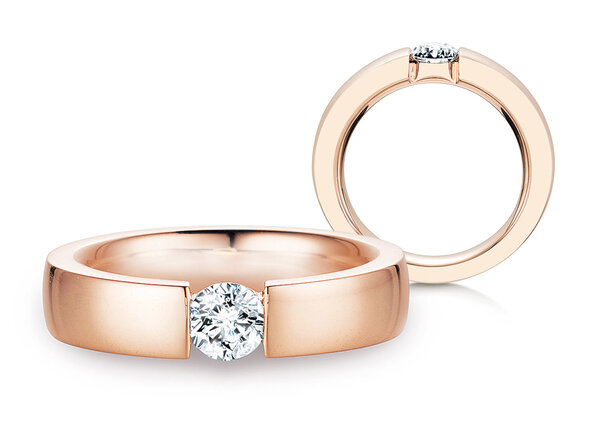 Anello di Fidanzamento Infinity in 18K oro rosa con diamante 0,50ct G/SI