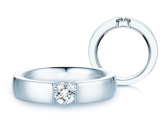Anello di Fidanzamento Infinity in 9K oro bianco con diamante 0,50ct H/SI