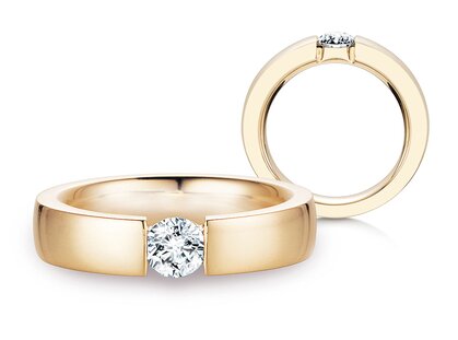 Anello di Fidanzamento Infinity in 14K oro giallo con diamante 0,50ct H/SI