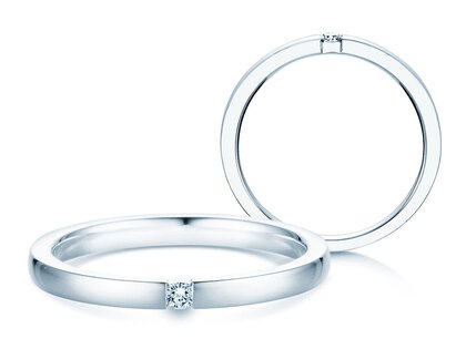 Anello di Fidanzamento Infinity in argento 925/- con diamante 0,07ct H/SI