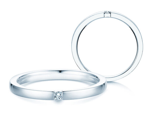 Anello di Fidanzamento Infinity in argento 925/- con diamante 0,07ct H/SI