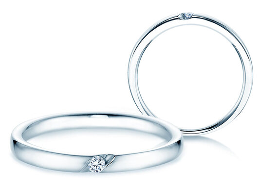 Anello di Fidanzamento Italic in argento 925/- con diamante 0,03ct H/SI