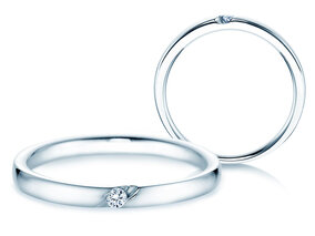 Anello di Fidanzamento Italic in argento 925/- con diamante 0,03ct G/SI