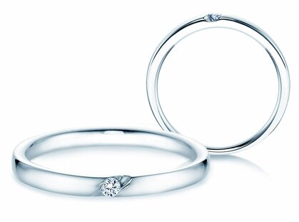 Anello di Fidanzamento Italic in platino 950/- con diamante 0,03ct H/SI