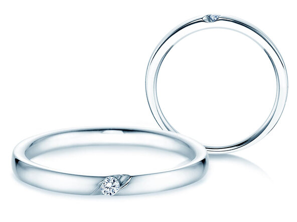 Anello di Fidanzamento Italic in argento 925/- con diamante 0,03ct G/IF