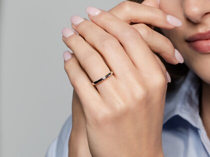 Anello di Fidanzamento Italic in 14K oro giallo con diamante 0,05ct H/SI
