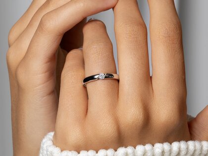 Anello di Fidanzamento Italic in 9K oro giallo con diamante 0,10ct