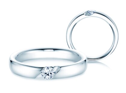 Anello di Fidanzamento Italic in argento 925/- con diamante 0,15ct G/SI