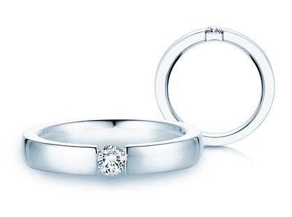 Anello di Fidanzamento Infinity in 14K oro bianco con diamante 0,20ct G/SI