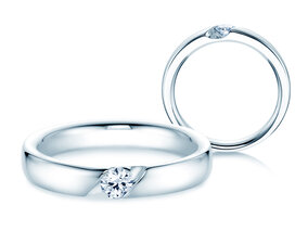 Anello di Fidanzamento Italic in platino 950/- con diamante 0,20ct G/SI