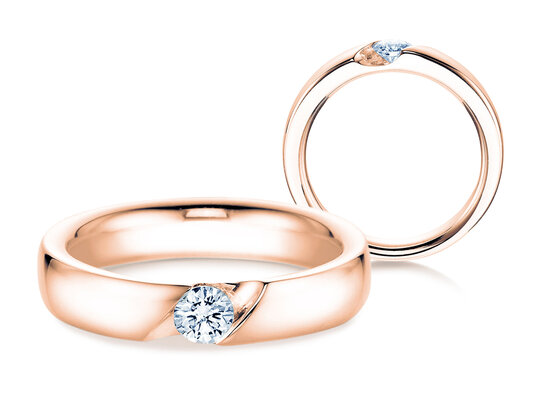 Anello di Fidanzamento Italic in 9K oro bianco con diamante 0,50ct H/SI