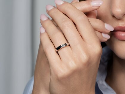 Anello di Fidanzamento Italic in 9K oro bianco con diamante 0,30ct H/SI