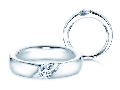 Anello di Fidanzamento Italic in 14K oro bianco con diamante 0,50ct G/SI