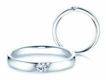 Anello di Fidanzamento Italic in 18K oro bianco con diamante 0,10ct G/SI