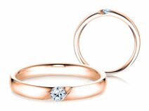 Anello di Fidanzamento Italic in 18K oro rosa con diamante 0,10ct G/SI