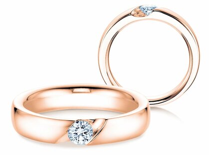 Anello di Fidanzamento Italic in 14K oro rosa con diamante 0,30ct G/SI