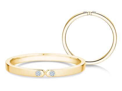 Anello di Fidanzamento Serenity Diamond in 9K oro giallo con diamanti 0,02ct G/SI