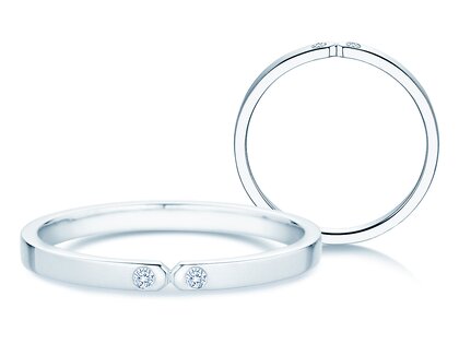 Anello di Fidanzamento Serenity Diamond in 9K oro bianco con diamanti 0,02ct G/SI