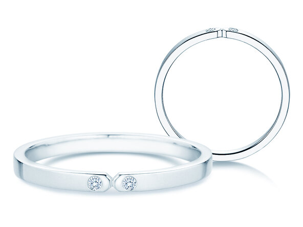 Anello di Fidanzamento Serenity Diamond in 9K oro bianco con diamanti 0,02ct G/SI