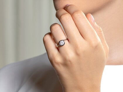 Anello di Fidanzamento Touch in 9K oro bianco con diamante 1,00ct G/SI