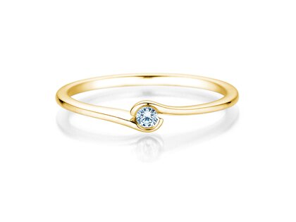 Anello di Fidanzamento Touch in 14K oro giallo con diamante 0,04ct G/SI