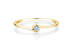Anello di Fidanzamento Touch in 14K oro giallo con diamante 0,04ct G/SI