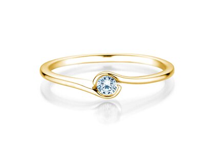 Anello di Fidanzamento Touch in 14K oro giallo con diamante 0,08ct G/SI